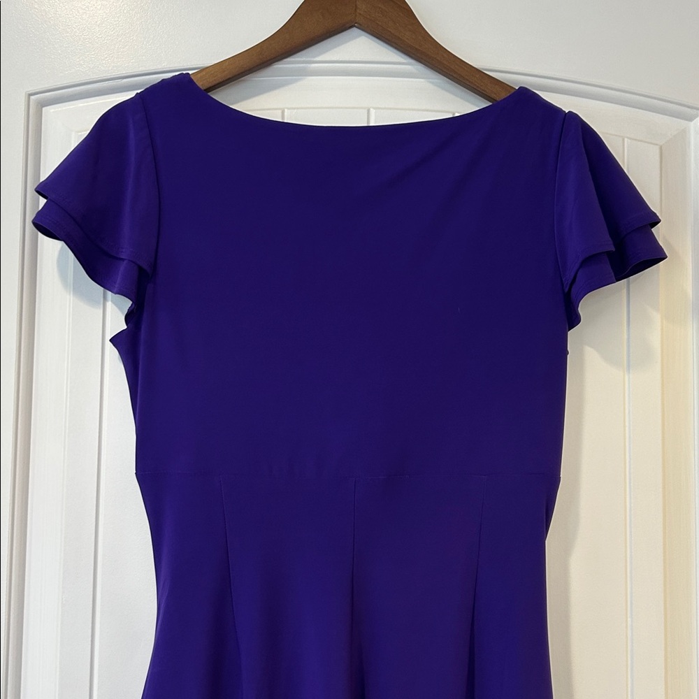 Lauren Ralph Lauren Purple Gathered Side Women's Dress - Picture 10 of 11